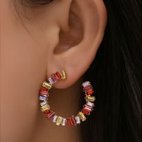 Nihaojewelry Jewelry Wholesale Fashion C-shaped Crystal Glass Earrings main image 1