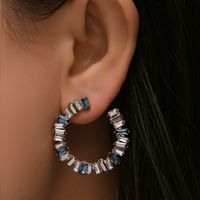 Nihaojewelry Jewelry Wholesale Fashion C-shaped Crystal Glass Earrings main image 3