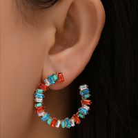 Nihaojewelry Jewelry Wholesale Fashion C-shaped Crystal Glass Earrings main image 5