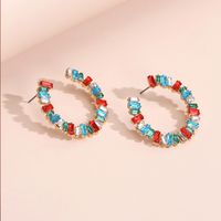 Nihaojewelry Jewelry Wholesale Fashion C-shaped Crystal Glass Earrings sku image 2