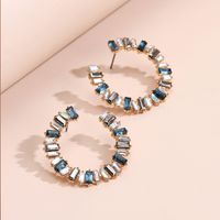 Nihaojewelry Jewelry Wholesale Fashion C-shaped Crystal Glass Earrings sku image 4