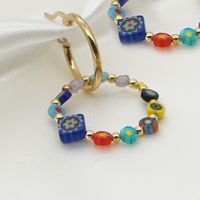 Bohemian Glazed Bead Round Earrings Wholesale main image 2