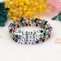Bohemian Style Color Crystal Letter Beaded Small Bracelet main image 2