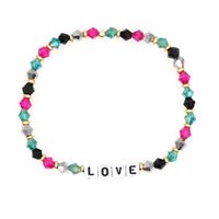 Bohemian Style Color Crystal Letter Beaded Small Bracelet main image 3