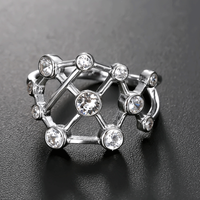 Fashion 925 Silver Diamond Hollow Ring Wholesale main image 2