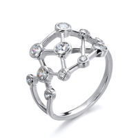 Fashion 925 Silver Diamond Hollow Ring Wholesale main image 3