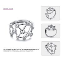 Fashion 925 Silver Diamond Hollow Ring Wholesale main image 4