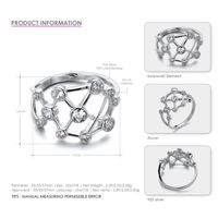 Fashion 925 Silver Diamond Hollow Ring Wholesale main image 5