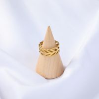 Hip-hop Gold Hollow Stainless Steel Open Ring main image 1