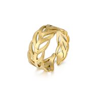 Hip-hop Gold Hollow Stainless Steel Open Ring main image 6