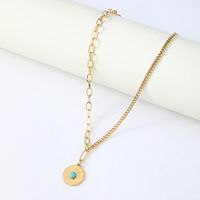 Retro Bohemian Turquoise Stainless Steel Necklace main image 1