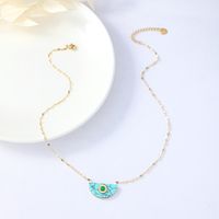 Fashion Personality Semi-circular Turquoise Golden Necklace main image 1