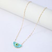 Fashion Personality Semi-circular Turquoise Golden Necklace main image 3