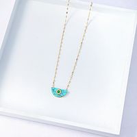 Fashion Personality Semi-circular Turquoise Golden Necklace main image 4