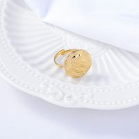 Fashion Golden Adjustable Irregular Round Queen Ring main image 3