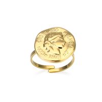 Fashion Golden Adjustable Irregular Round Queen Ring main image 6