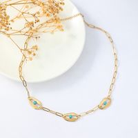 Simple Personality Inlaid Turquoise Necklace main image 2