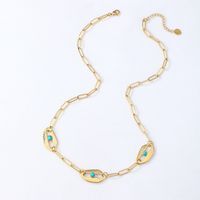 Simple Personality Inlaid Turquoise Necklace main image 5