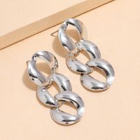 Simple Metal Chain Geometric Hollow Earrings main image 5