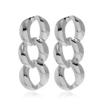 Simple Metal Chain Geometric Hollow Earrings main image 6