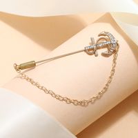 Creative Simple Stylish Diamond Anchor Brooch main image 2