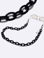 Simple Black Large Oval Acrylic Glasses Chain Wholesale main image 2