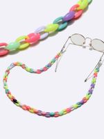 Fashion Contrast Color Large Oval Acrylic Glasses Chain main image 1