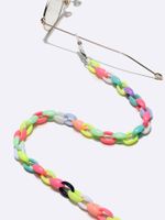 Fashion Contrast Color Large Oval Acrylic Glasses Chain main image 3