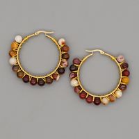 Boucles D'oreilles Simples Et Exagérées À Gemmes Ethniques sku image 10