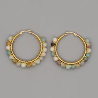 Boucles D'oreilles Simples Et Exagérées À Gemmes Ethniques sku image 4