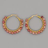 Boucles D'oreilles Simples Et Exagérées À Gemmes Ethniques sku image 5