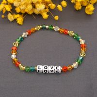 Pulsera Geométrica Con Letras De Cristal De Estilo Bohemio sku image 1