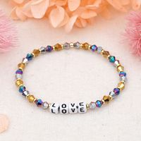 Bohemian Style Color Crystal Letter Beaded Small Bracelet sku image 4