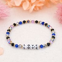 Bohemian Style Color Crystal Letter Beaded Small Bracelet sku image 5