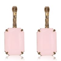 Fashion Geometric Inlaid Gemstone Metal Artificial Gemstones Artificial Crystal Artificial Diamond 14K Gold Plated Earrings sku image 4