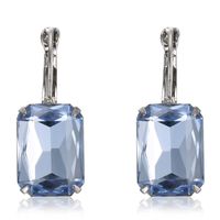 Fashion Geometric Inlaid Gemstone Metal Artificial Gemstones Artificial Crystal Artificial Diamond 14K Gold Plated Earrings sku image 1