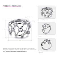 Fashion 925 Silver Diamond Hollow Ring Wholesale sku image 1