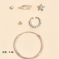 Fashion Crescent Zircon Big Hoop Earrings Set sku image 1