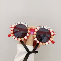 Fashion Anti-ultraviolet Sticky Letter Children's Sunglasses sku image 4