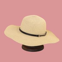 Korean Fashion Belt Buckle Wide-brimmed Straw Hat sku image 1