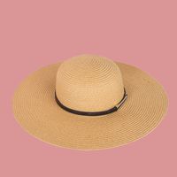 Korean Fashion Belt Buckle Wide-brimmed Straw Hat sku image 3