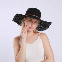 Korean Fashion Big Eaves Breathable Lace Straw Hat sku image 4