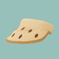 Sombrero De Paja Con Sombrilla De Ala Ancha Y Parte Superior Vacía De Sandía Simple sku image 1