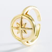 Fashion Copper Plated 18k Gold Geometric Open Ring sku image 1