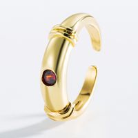 Fashion Copper Plated 18k Gold Geometric Open Ring sku image 3