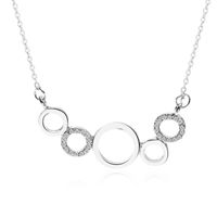 New Circle Pendant Alloy Diamond Necklace sku image 2