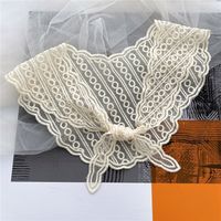 Retro Solid Color Lace Triangle Small Silk Scarf sku image 3