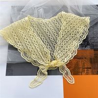 Retro Solid Color Lace Triangle Small Silk Scarf sku image 4