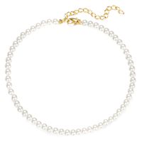 Retro Simple Pearl Chain Necklace sku image 3