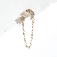 Fashion Star Moon Chain Earrings Single sku image 1